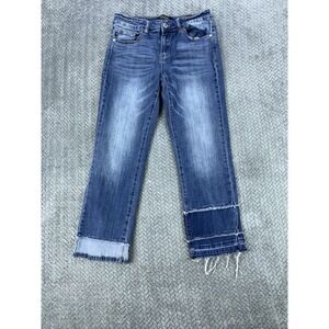 Judy Blue High-Rise Cropped Distressed Jeans in Medium Wash Blue